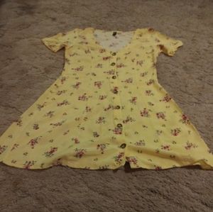 Beautiful Yellow Floral Summer Dress